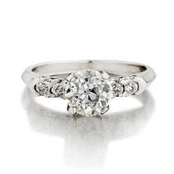 1.20 Carat Old-European Cut Diamond Engagement Platinum Ring