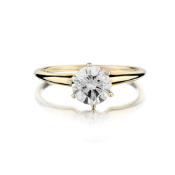 1.06 Carat Round Brilliant Cut Yellow Gold Solitaire Ring