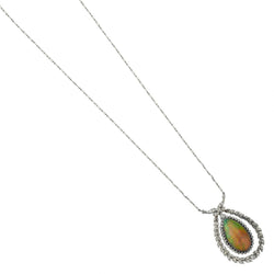 Black Opal And Diamond Vintage Platinum Pendant Necklace