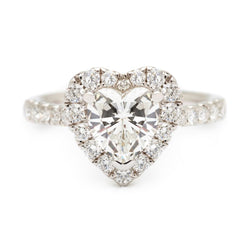 1.30 Carat Heart-Shaped Diamond Halo-Set Ring