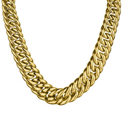Ladies 18kt Yellow Gold Large Tapered Link Necklace.