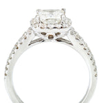 1.15 Carat GIA Princess-Cut Diamond Halo-Set Ring