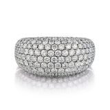 Ladies 18kt white gold diamond dome ring. .4.50Tw