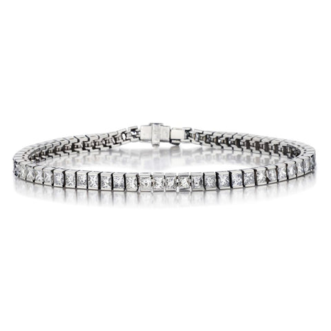 Ladies 18kt W/G Princess Cut Diamond "Tennis Bracelet"  8.70ct Tw
