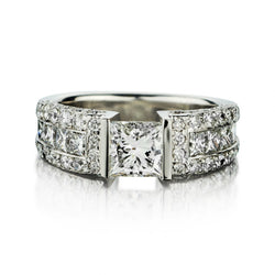 1.20 Carat Princess Cut Diamond White Gold Engagement Ring