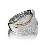 2.50 Carat Total Weight Round Brilliant Cut Diamond Pave Crossover Ring