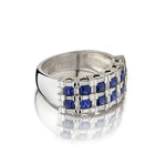 Ladies Custom Made Diamond and Blue Sapphire Ring.