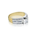 Ladies 18kt White Gold Diamond Ring. 1.21ct Tw Princess Cut Diamonds