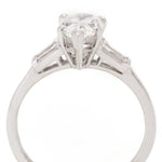 Platinum 1.26 Carat Natural Pear-Shaped Diamond With Tapered Baguette Sidestones Ring