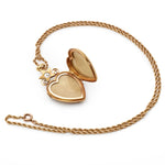 Victorian-Era Heart Diamond & Sapphire Locket in 15kt yellow Gold