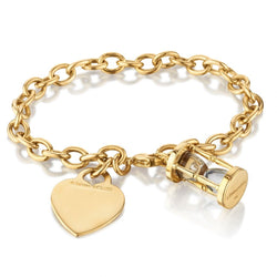 Tiffany & Co. 18KT Yelloiw Gold Hourglass Charm Link Bracelet