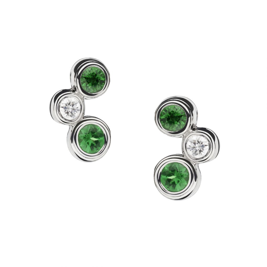 Tiffany Green Tourmaline and Diamond Elsa Peretti Earrings