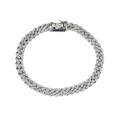 1.20 Carat Total Round Brilliant Cut Diamond Curb Link Bracelet