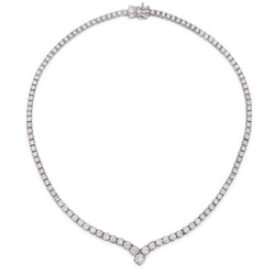 17.71 Carat Total Weight Round Brilliant Cut Diamond Platinum Necklace