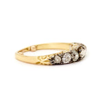 Vintage Victorian-Era 7-Stone Old-Mine Cut Diamond Yellow Gold Ring