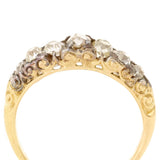 Vintage Victorian-Era 7-Stone Old-Mine Cut Diamond Yellow Gold Ring