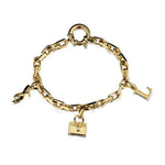 18KT Yellow Gold Bracelet With Links Of London Charms