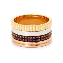 Boucheron Quatre Classique Large Tri-Color Gold And PVD Ring