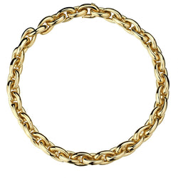 18KT Yellow Gold Large Link Italian-Made Heavy Necklace