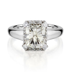 Ladies Cushion Cut Diamond Ring with Halo. 2.72ct Tw