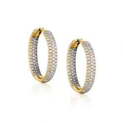 Diamond Hoop Earings Inside and Out. 4.80 ctw.