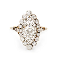 Early Edwardian Navette Style Diamond Ring