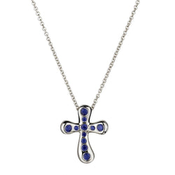 Tiffany and Co Elsa Peretti Blue Sapphire Cross in Platinum