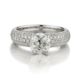 1.50 Carat Old-Mine Cut Diamond Engagement White Gold Ring