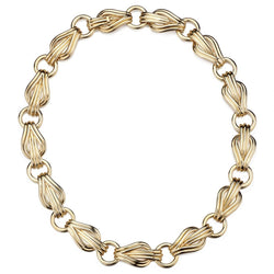 18KT Yellow Gold Unique Link Solid Choker Necklace