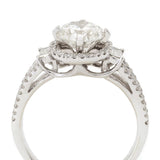 1.38 Carat Round Brilliant-Cut Diamond White Gold Halo Ring
