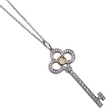 Tiffany & Co. Diamond & Yellow Diamond Crown Key Pendant