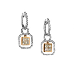 Ladies 18kt Diamond Pendant Earings Featuring 3.20 ct Tw.
