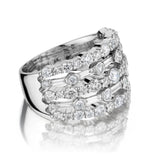2.20 Carat Total Round Brilliant And Baguette Cut Diamond Band