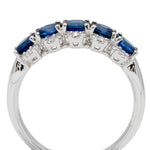 White Gold Oval-Shaped Blue Sapphire And Diamond Ring