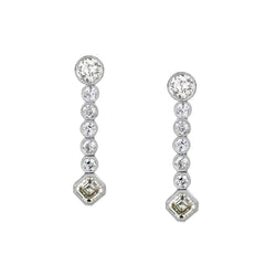 Platinum Diamond Pendant Earrings . 5.50ct Tw