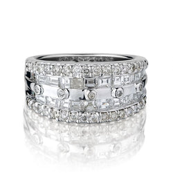 1.90 Carat Total Weight Round Brilliant Cut Diamond Tapering Band