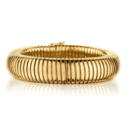 18kt Yellow Gold Tubogas Bracelet. Made in Italy.