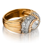 18kt yellow gold and diamond custom made ring ,1.28tcw, stamped Secrett