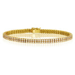 Ladies 18kt Yellow Gold Diamond Double Row Bracelet. 2.50ct Tw