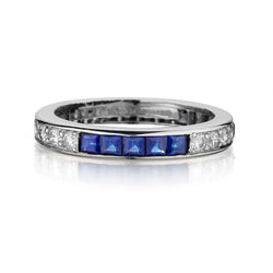 Tiffany & Co Platinum Diamond and Sapphire Full Eternity Ring.