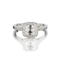 Tiffany & Co. 0.84 Carat Cushion Cut Diamond Legacy Plat Ring