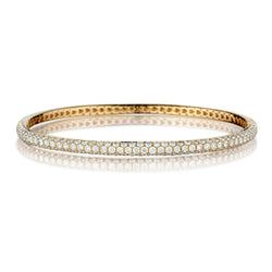 Diamond 'Pave' Set Bangle in 18kt Y/G. 3.60ct Tw