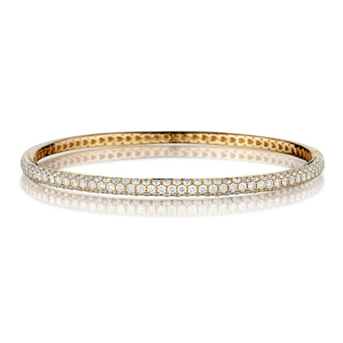 Diamond 'Pave' Set Bangle in 18kt Y/G. 3.60ct Tw