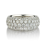 2.61 Carat Total Weight Pave-Set Round Brilliant Cut Diamond Dome Ring