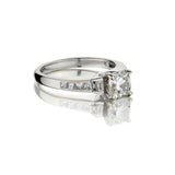 1.01 Carat Natural Cushion Cut Diamond WG Engagement Ring