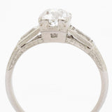 Vintage 0.70 Carat European Cut Diamond 18kt White Gold Ring