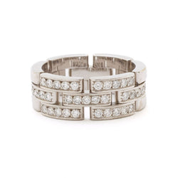 Cartier Maillon Panthere Diamond & White Gold Size 55 Ring