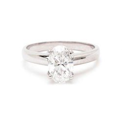 1.52 Carat Oval-Cut Diamond Solitaire White Gold Ring