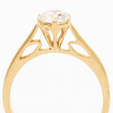 1.00 Carat Round Brilliant Cut Diamond Yellow Gold Ring