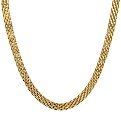 Ladies 18kt Yellow Gold 5 Row Panther Style Choker Necklace.